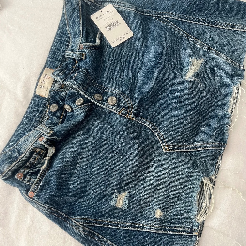 Free People Mini Denim Skirt (NEW)